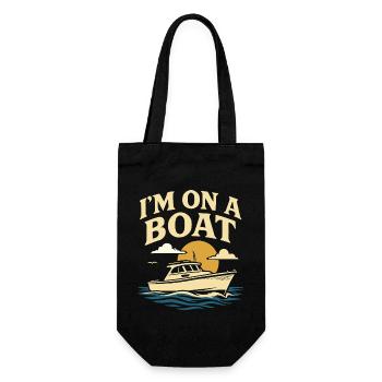 I'm on a boat funny saying captain - Gift Bag for Bottles - black - Front