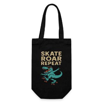 Funny dinosaur and roller skater saying - Gift Bag for Bottles - black - Front