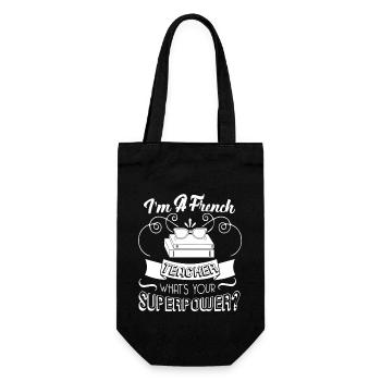 I Am A French Teacher - Gift Bag for Bottles - black - Front