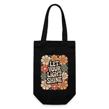 Let Your Light Shine Positivity Quote Boho - Gift Bag for Bottles - black - Front