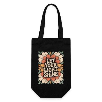 Let Your Light Shine Flowers Vintage - Gift Bag for Bottles - black - Front