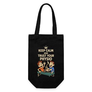 Physiotherapist Keep calm Trust - Gift Bag for Bottles - black - Front