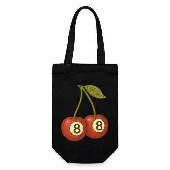 Cherry 8 Ball Retro Pool Vibes Design - Gift Bag for Bottles - black - Front