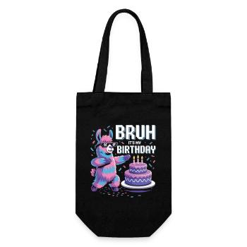 Llama Birthday Party - Gift Bag for Bottles - black - Front