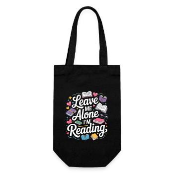 Lass mich alleine, ich lese! Bücherwurm Lesen - Geschenkbeutel für Flaschen - Schwarz - Vorne