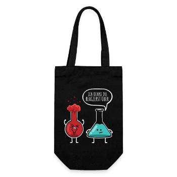 Forschung Chemie Chemiker Labor Sprüche Lehrer Uni - Geschenkbeutel für Flaschen - Schwarz - Vorne