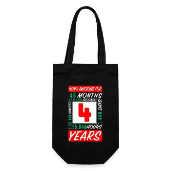 Enfants 4 Ans Anniversaire Mois Heures - Sac à bouteille - noir - Devant