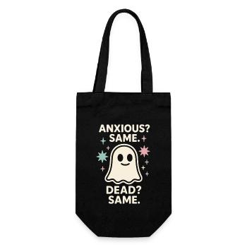 Sad Ghost Ghost Humor Angst Angst Ghost Psychische - Geschenkbeutel für Flaschen - Schwarz - Vorne