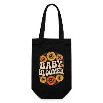 Garten Baby Bloomer Gärtner Spruch Sonnenblumen - Geschenkbeutel für Flaschen - Schwarz - Vorne