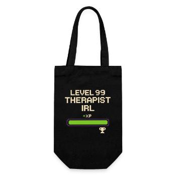 Therapeut Gamer Emotional Controller Gamer Mental - Geschenkbeutel für Flaschen - Schwarz - Vorne