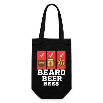 Abeilles Apiculteur Barbe Bière Abeilles Miel Abeilles - Sac à bouteille - noir - Devant