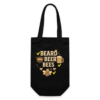 Abeille Apiculteur Barbe Bière Abeilles Miel - Sac à bouteille - noir - Devant