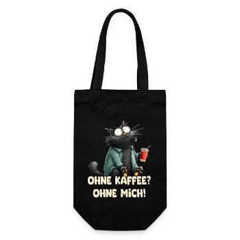 Ohne Kaffee ohne Mich - Geschenkbeutel für Flaschen - Schwarz - Vorne