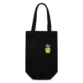 Crocodile in breast pocket - Gift Bag for Bottles - black - Front