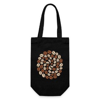 Coffee Bean Pattern Circle Lover - Gift Bag for Bottles - black - Front