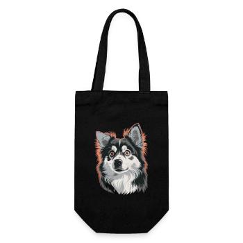 Stunning Husky Portrait in Vivid Colors - Gift Bag for Bottles - black - Front