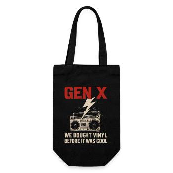 Gen X - Nous avons acheté des vinyles avant que ce ne soit cool - Sac à bouteille - noir - Devant
