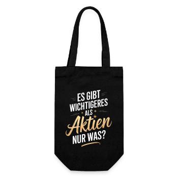 Shares Pension Dividend Stock Exchange - Gift Bag for Bottles - black - Front