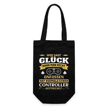 Zocken Gamer Gaming Zocker Controller Videospiele - Geschenkbeutel für Flaschen - Schwarz - Vorne