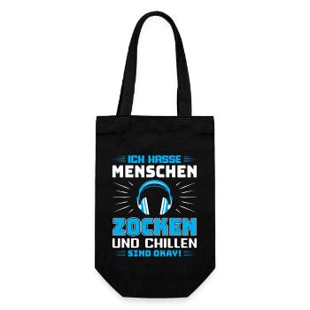 Zocken Gamer Gaming Zocker Controller Videospiele - Geschenkbeutel für Flaschen - Schwarz - Vorne