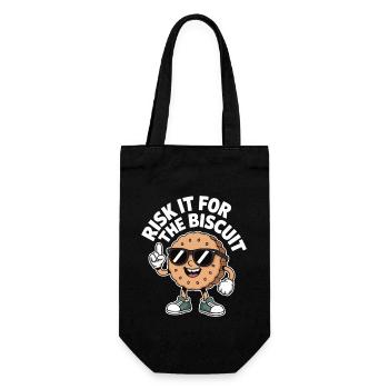 Riskier's for the Cookie – Funny Cookie Shirt - Gift Bag for Bottles - black - Front