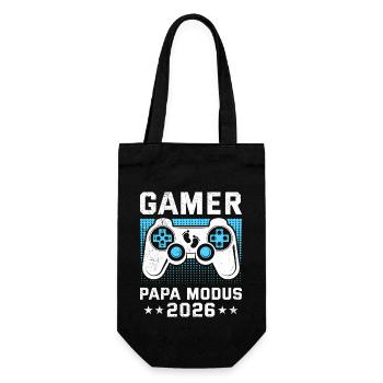 GAMER PAPA MODUS 2026 Vaterschaft Lustig - Geschenkbeutel für Flaschen - Schwarz - Vorne