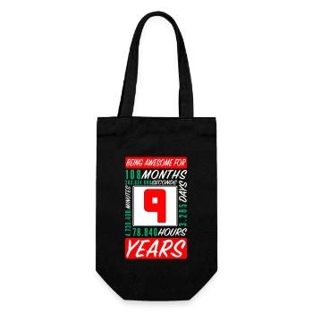 Enfants 9 Ans Anniversaire Mois Heures - Sac à bouteille - noir - Devant