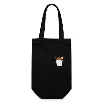 Sloth in breast pocket - Gift Bag for Bottles - black - Front