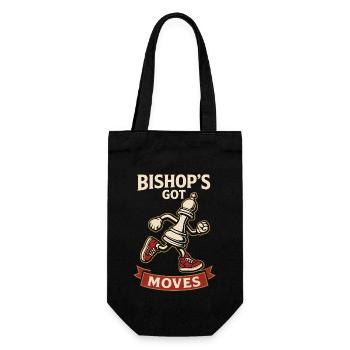 Bishop Got Moves Schachspieler Brettspiel - Geschenkbeutel für Flaschen - Schwarz - Vorne