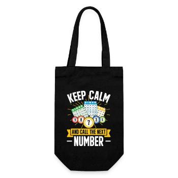 Bingo Champion Keep Calm And Call The Next Number - Geschenkbeutel für Flaschen - Schwarz - Vorne