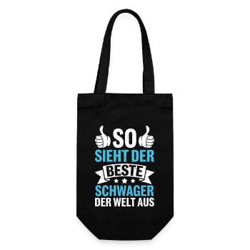 So Sieht Der Beste Schwager Der Welt Aus - Geschenkbeutel für Flaschen - Schwarz - Vorne