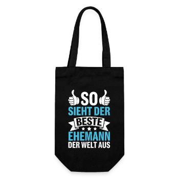 This is what the best husband in the world looks like - Gift Bag for Bottles - black - Front