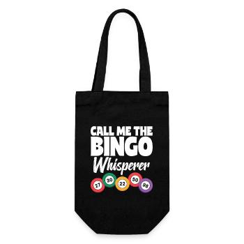 Call Me The Bingo Whisperer - Bingofans Bingo - Geschenkbeutel für Flaschen - Schwarz - Vorne