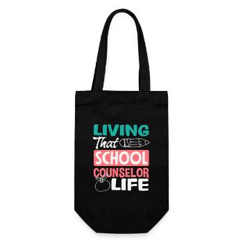 Live the school counselor's life - Gift Bag for Bottles - black - Front