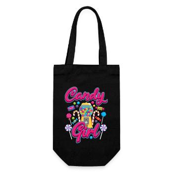 Candy Girl Süßigkeiten Bonbons - Geschenkbeutel für Flaschen - Schwarz - Vorne