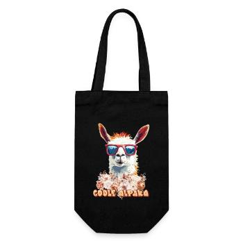 Alpaka COOLE ALPAKA Lama Lustiges - Geschenkbeutel für Flaschen - Schwarz - Vorne
