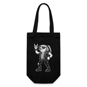 Rockmusik Humor Fisch Mit Heavy Metal Vibes - Geschenkbeutel für Flaschen - Schwarz - Vorne