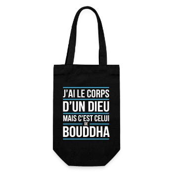 T-shirt humour Bouddha Corps d’un dieu - Sac à bouteille - noir - Devant