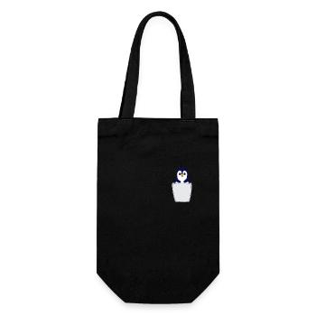 Penguin in breast pocket Penguin in pocket - Gift Bag for Bottles - black - Front