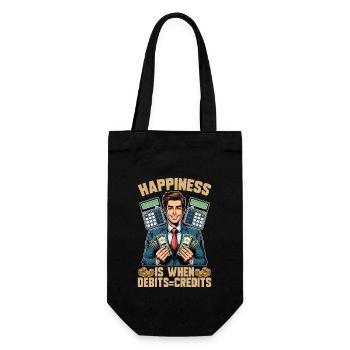 Accounting Happiness Is When Debits Spreadsheet - Gift Bag for Bottles - black - Front