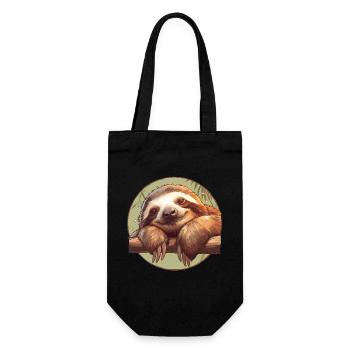 Faultiere Faultier - Geschenkbeutel für Flaschen - Schwarz - Vorne