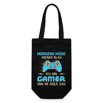 Zocken Gamer Gaming Zocker Controller Videospiele - Geschenkbeutel für Flaschen - Schwarz - Vorne