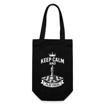 Ruhe Bewahren Und Schach Spielen Brettspiel - Geschenkbeutel für Flaschen - Schwarz - Vorne