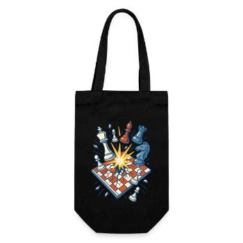 Schachexplosion Lustiges Schachspieler-design - Geschenkbeutel für Flaschen - Schwarz - Vorne