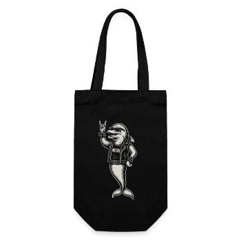 Metal Musik Delphin Rock Musik Heavy Metal - Geschenkbeutel für Flaschen - Schwarz - Vorne