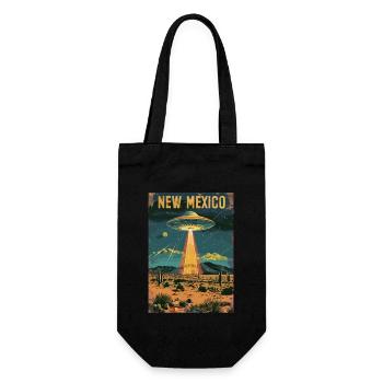 New Mexico UFO Landschaft Retro Science-Fiction - Geschenkbeutel für Flaschen - Schwarz - Vorne