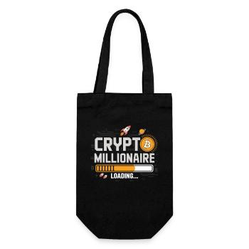 Crypto Loading – Become a Millionaire - Gift Bag for Bottles - black - Front