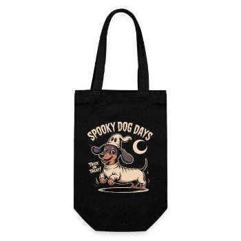 Spooky Dog Days – Funny Dachshund for Halloween - Gift Bag for Bottles - black - Front