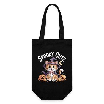 Chat sorcière mignon - Chemise d’Halloween mignonne effrayante - Sac à bouteille - noir - Devant
