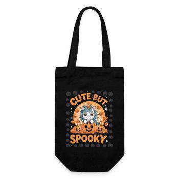 Chemise de licorne d’Halloween mignonne - Mignon mais effrayant - Sac à bouteille - noir - Devant
